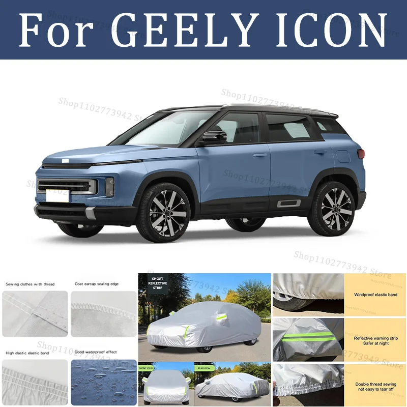 

Car Cover Protection Sunscreen Heat Insulation Dust Resistant Scratch For GEELY ICON Car Exterior Accessories