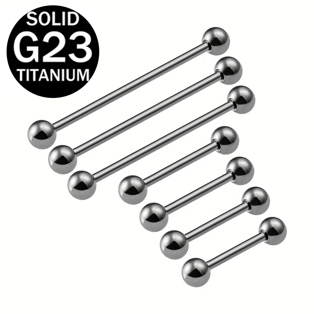 1pc Industrial Barbell Cartilage Earring Tongue Helix Titanium Body Piercing Jewelry Retainer for Women Men Bar Length 12-38mm
