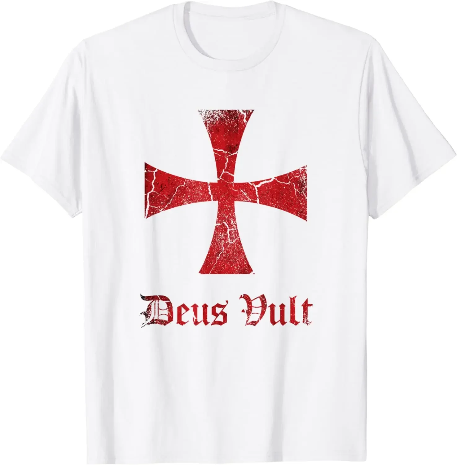 Everyday Loose fashion comfortable unisex short sleeve casual Crusader top  vault Knight Templar Cross Printed T-shirt