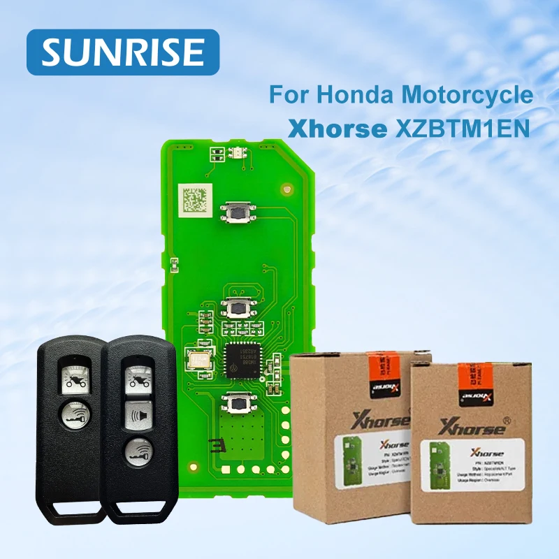 Универсальный пульт-ключ Xhorse VVDI XZBTM1EN для мотоциклов Honda K01 K77 K96 K97, 2/3 кнопки, 434 МГц, чип ID47, с Lago