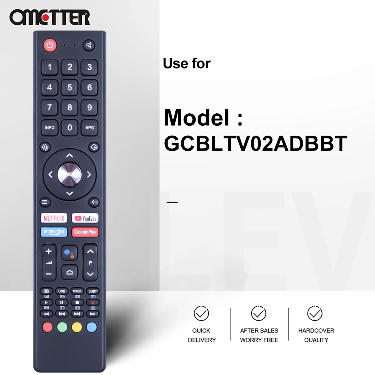 New for CHIQ TV Aiwa Remote Control GCBLTV02ADBBT Without Voice