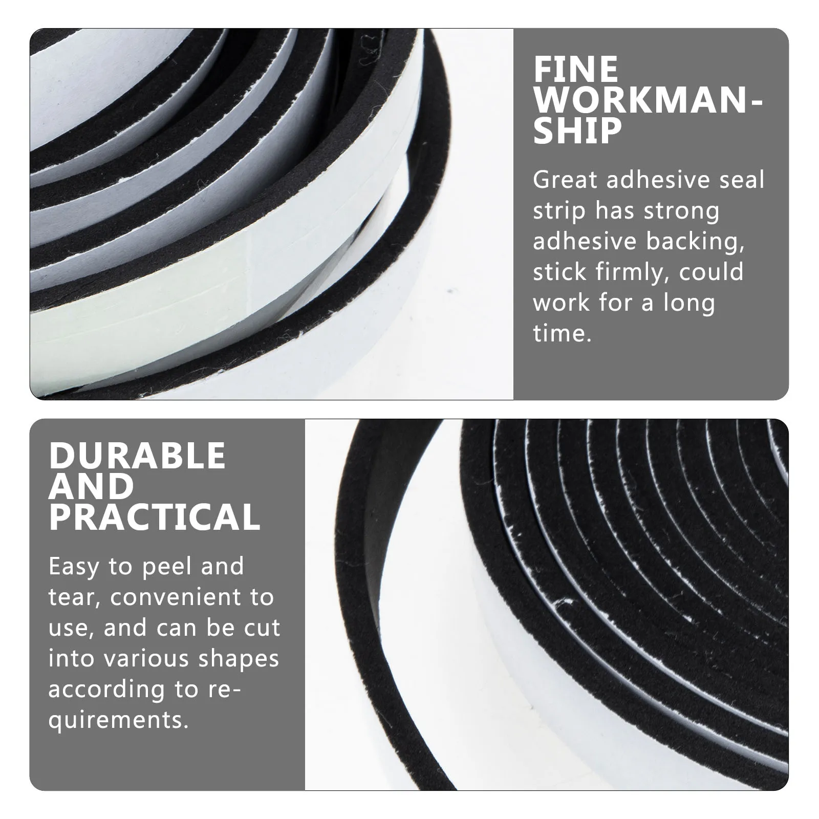 

2 Rolls Soundproofing Sponge Tape Adhesive Seal Strip for Home Use Multi-Function Waterproof Sealing Tape for Window Door Gap