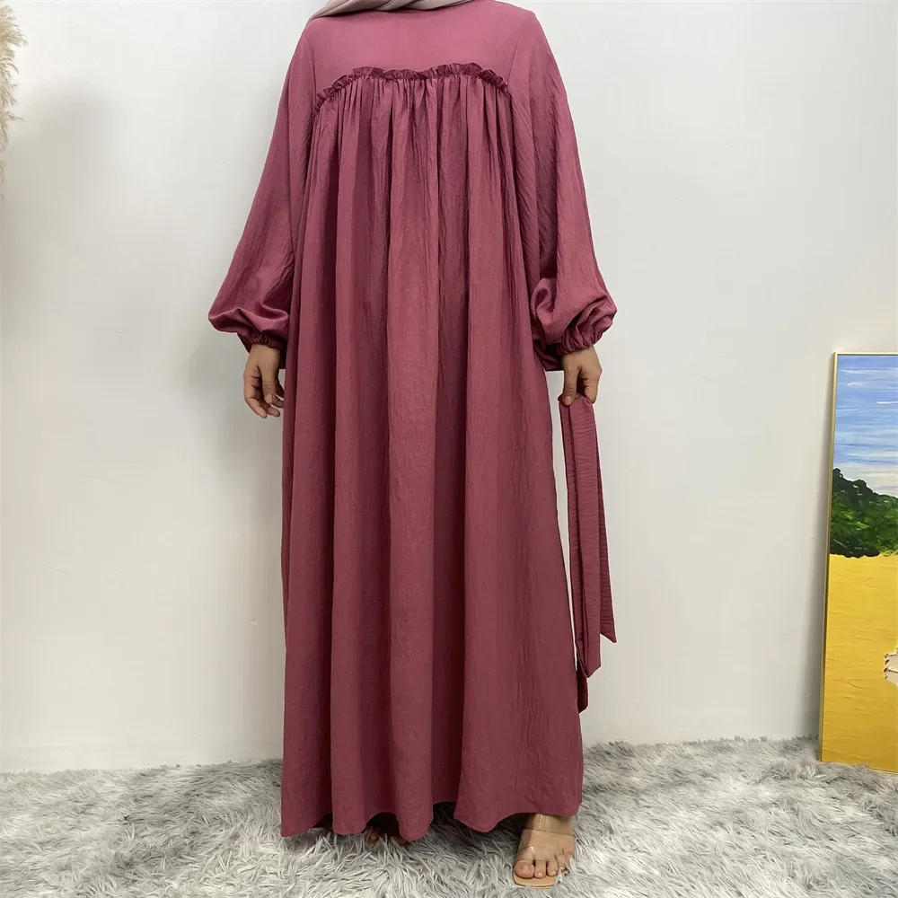 Abaya modesto Donna Abito musulmano Turchia Caftano Dubai Saudi Islam Eid Party Ramadan Femme Abiti Abbigliamento Robe Kebaya Jalabiya