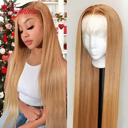 Sophie's 27 Blonde Color 13*4 Lace Frontal Human Wig For Women Brazilian Straight Remy Hair With Baby Hair 180% 150% Density