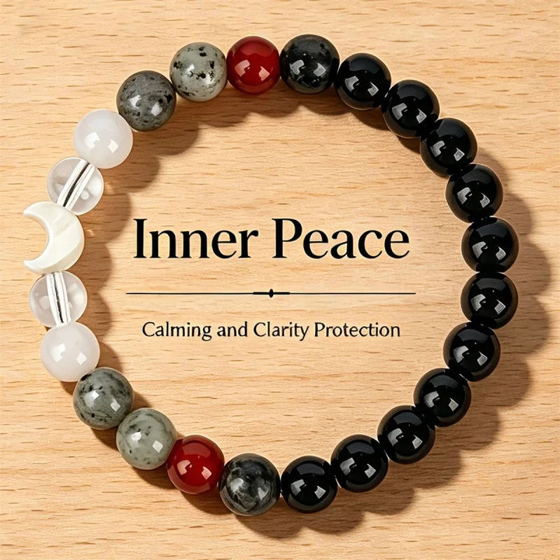 1pcs 8MM Beads Crescent Bracelet For Men Women Solar System Planets Hand Rosary Accessories Sun Moon Earth Rope Bracelets