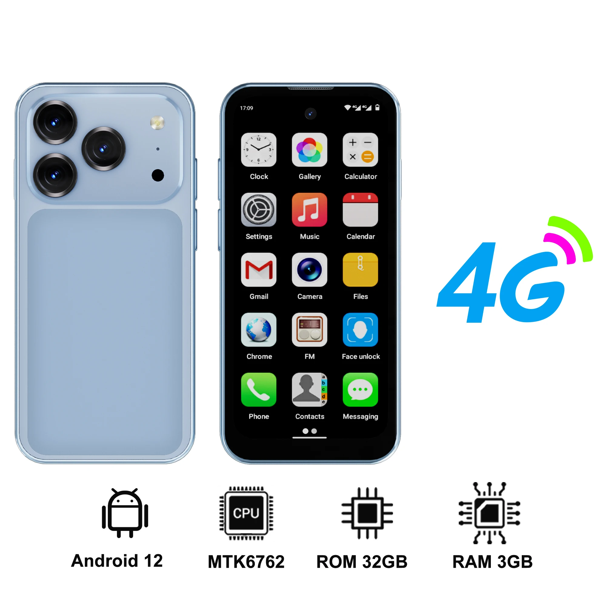 SERVO 19 Air 4G LTE Mini Smartphone Android 12.0 Systeem 6GB + 128GB Play Store Gezicht Ontgrendelen GPS Dual SIM 3.88 "Kleine smartphones - afbeelding 1