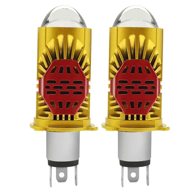 2Pcs Car H4 LED Headlight Plug-In Light Dual Lens For Car Motorbike Integrated High Bean & Low -AS55