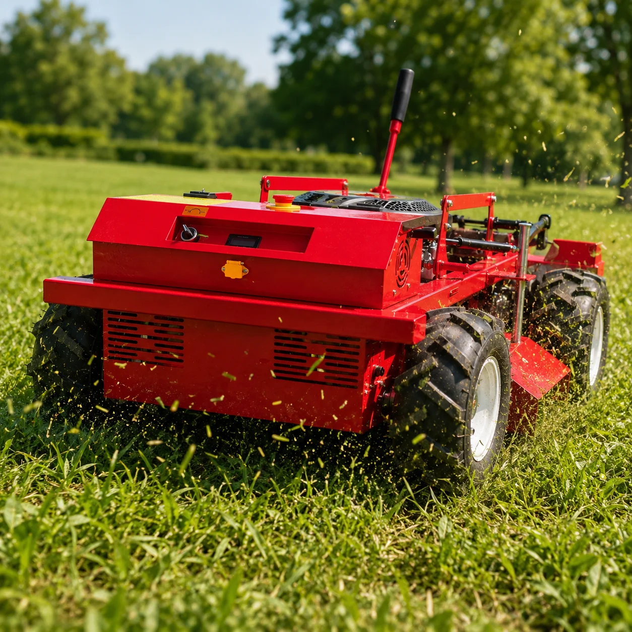 

Customized remote-controlled lawn mower, lawn trimming machine, all-terrain weed removal machine, suitable for agricultural