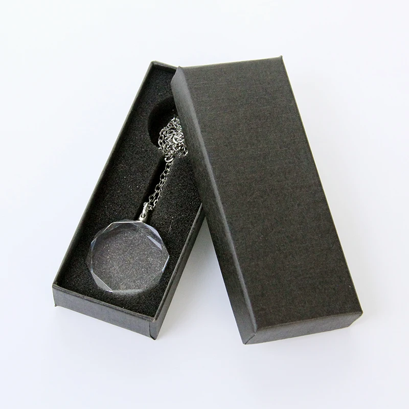 Transparent Blank K9 Octagon Crystal Necklace for XTool Laser Engraving LOGO Pattern Text Crystal Pendants Festival Souvenirs
