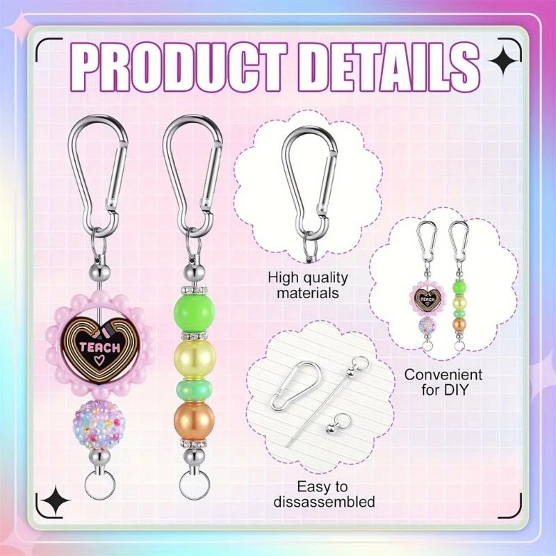 

Beadable Keychain Bar Bulk,Alloy Beaded Keychain,Blank Keychain Making Supplies