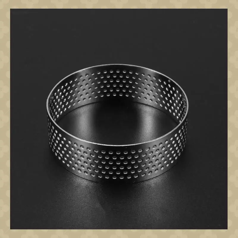 

AB45 40 шт. круглая форма для десерта из нержавеющей стали, перфорированный фруктовый пирог, форма для торта, мусса, кухонная форма для выпечки 6 см