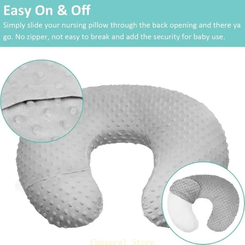 

E7CE Set of 2pcs Baby Changing Pad Cover with Dotted Backing, Breastfeeding Pillow Case Sleeve Nursery Room Essential