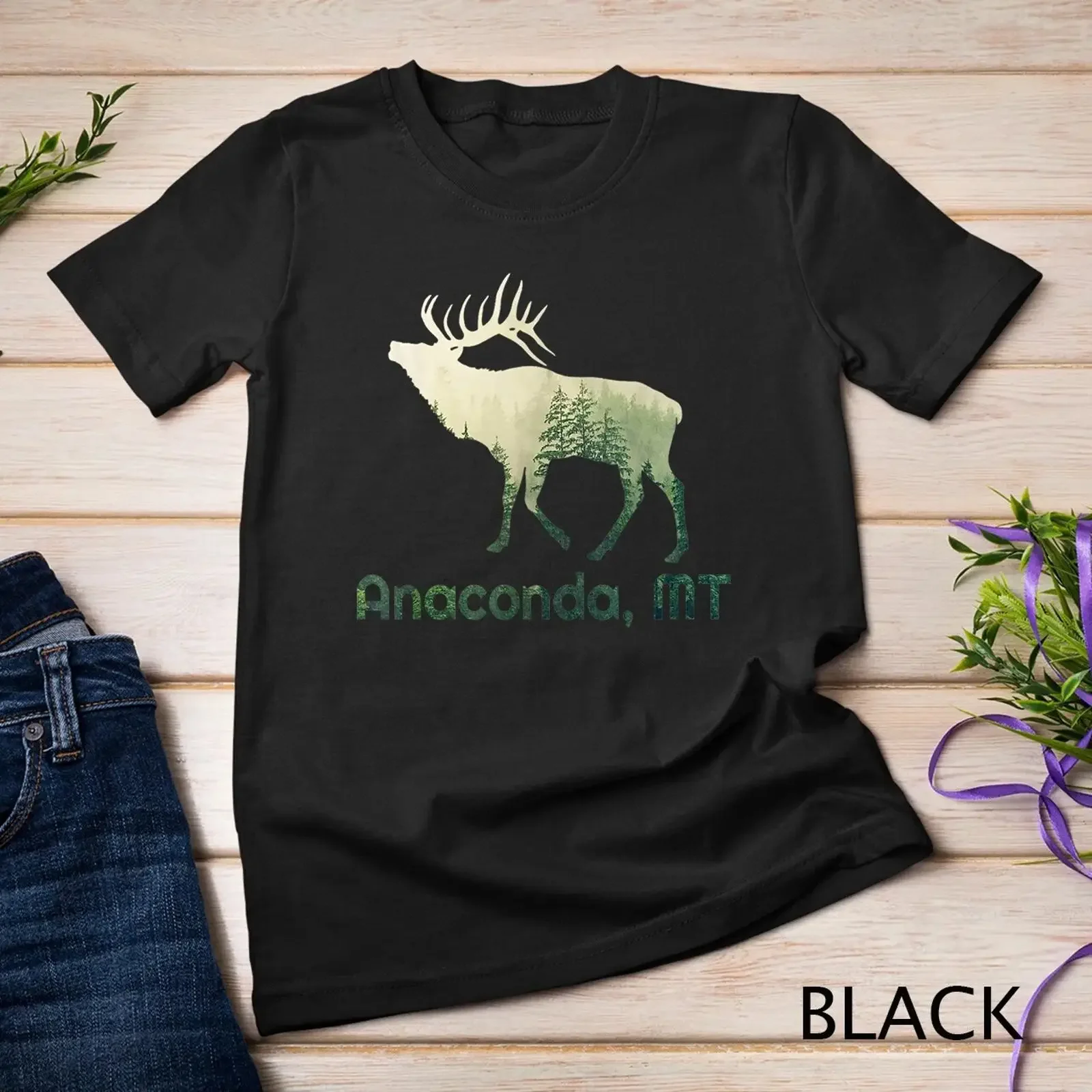 Anaconda MT Pride Elk Forest Wildlife Nature Mountain T shirt vintage Washed designer clothes graphic Slightly