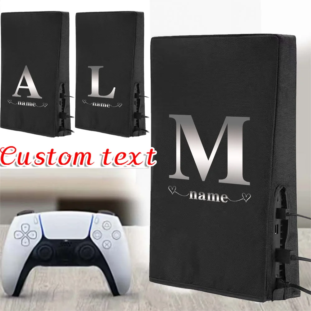 

Customized Name PS5 Game Console Black Protective Cover Waterproof and Dustproof Shell Protective Cover Fashion Letter Pattern