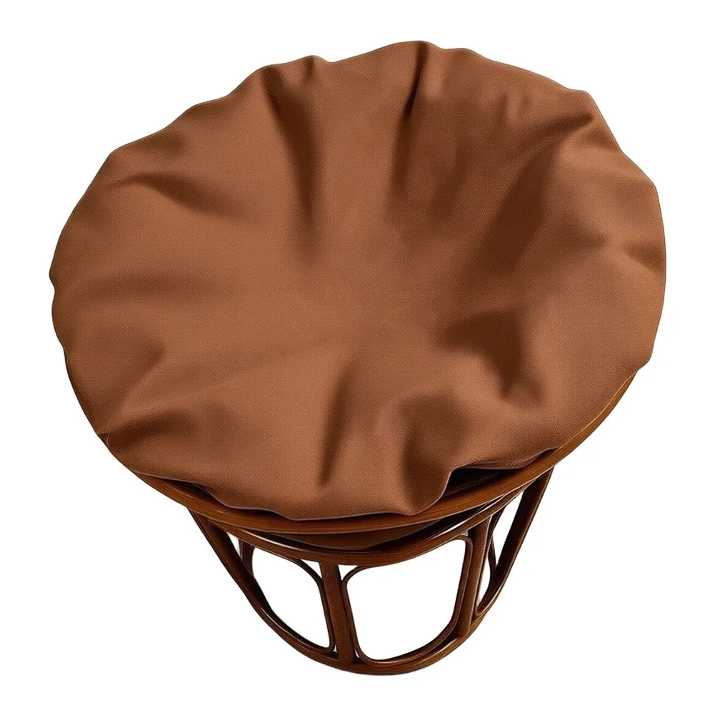 Waterproof Round Chair Cover for Outdoor Round Lounge Chair Cushions 140cm Diameter with Dual Fixing Zipper and Tie Strap Design