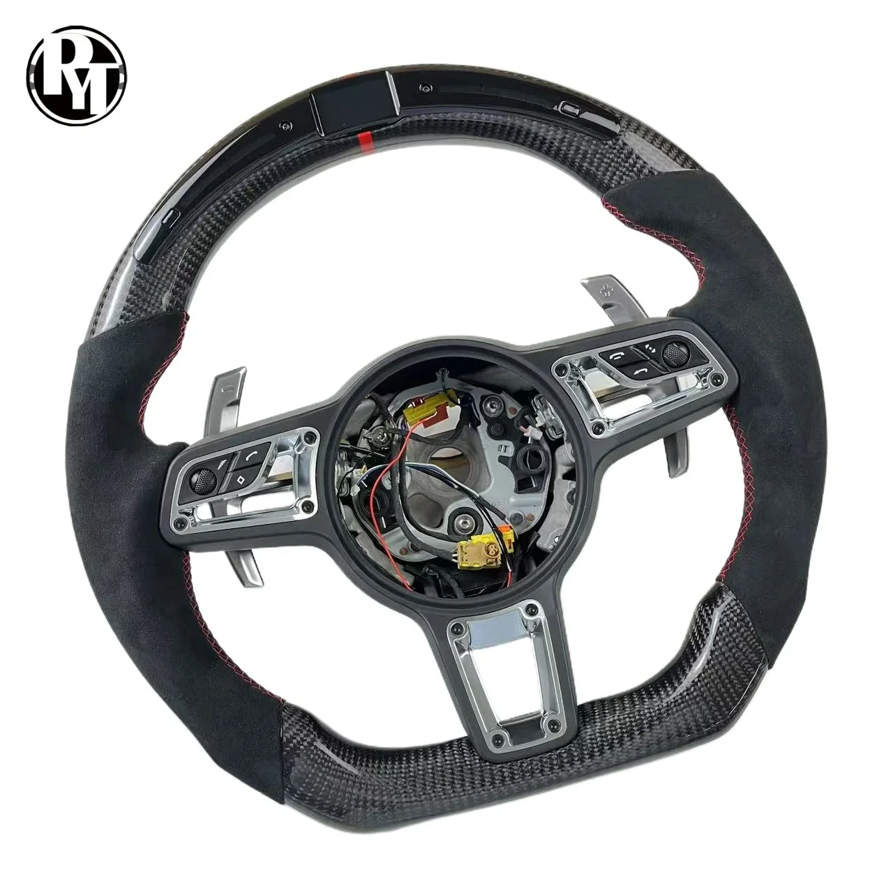 Factory Direct Custom Sports D Shape Carbon Fiber Steering Wheel for LED Customizable Color for Porsche Cayman 911 (991)