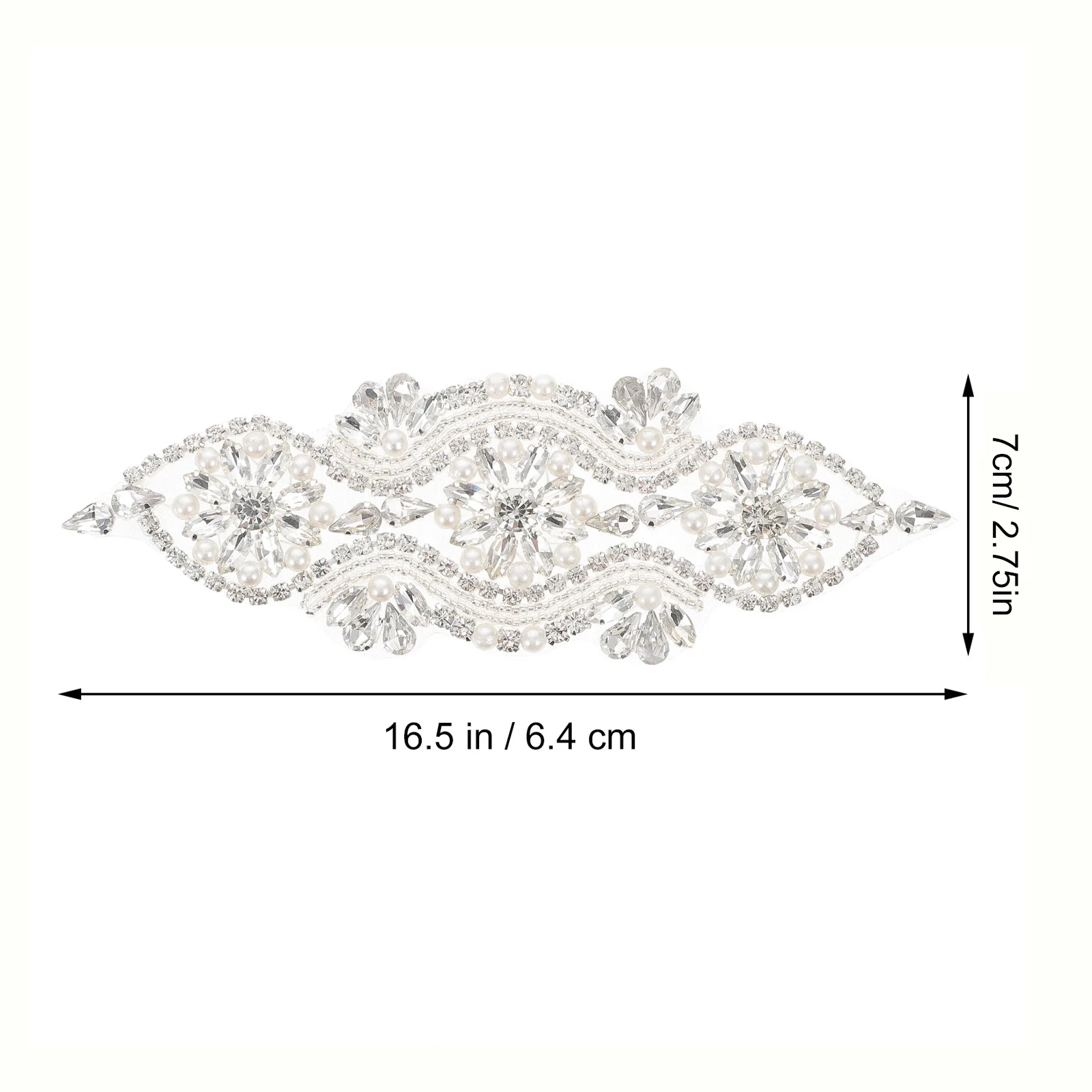 

Rhinestone Belt Appliques for Clothes Dress Bridal Patches Sash Sewing Decor Elegant Pearl Craft Accessories Bright Luster Long