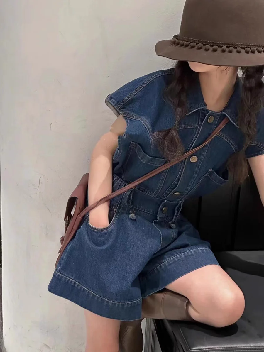 korean-sle-kids-clothing-set-borahan-kids-denim-two-piece-set-for-girls-summer-outfit-middle-and-large-children-orts