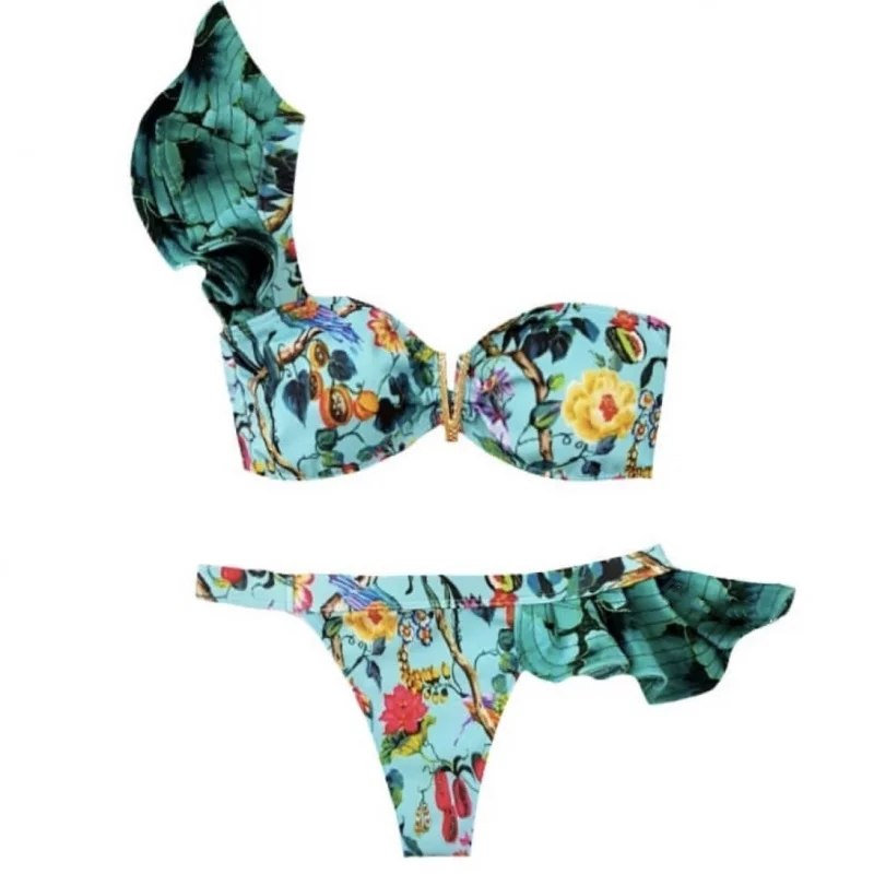 Heavy Industry Flash Print Bikini Women's Swimsuit Backless Swimsuitbikini