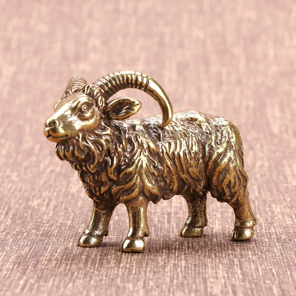 

Brass Desktop Ornament Goat Shape Small Portable Metal Art Home Decoration Cabinet Adornment Goat Shape Ornament