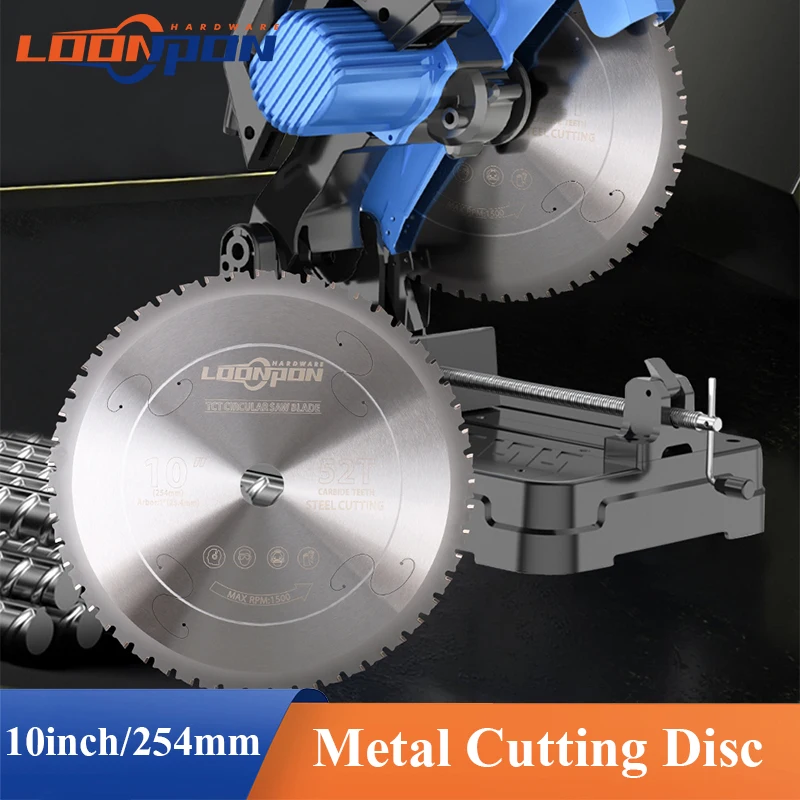 Loonpon Metal Cutting Disc 254mm 10inch Carbide Circular Saw Blade For Steel Iron Aluminum Metal Cutting Blade