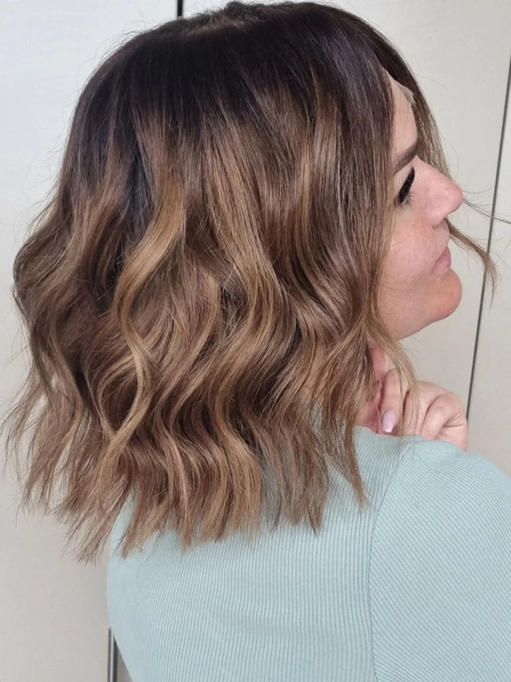 Brown Blonde Highlights 13x4 Lace Front Wig Pre Plucked Synthetic 12inch Short Bob Wig Glueless Natural Look Wig for Daily Use