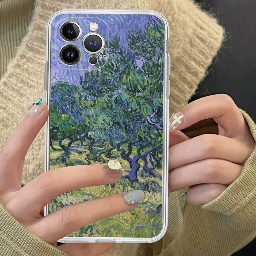 Art Van Gogh Starry Sunflower Phone Case Silicone Soft For Iphone 16 15 14 13 12 11 Pro Mini XS MAX Plus X Cover