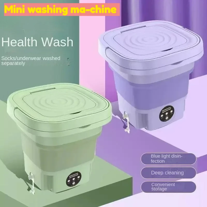 

Новая портативная мини-стиральная машина 9L, полностью автоматическая, складная, с функцией вращающейся сушки, для детской одежды, носков, нижнего белья.