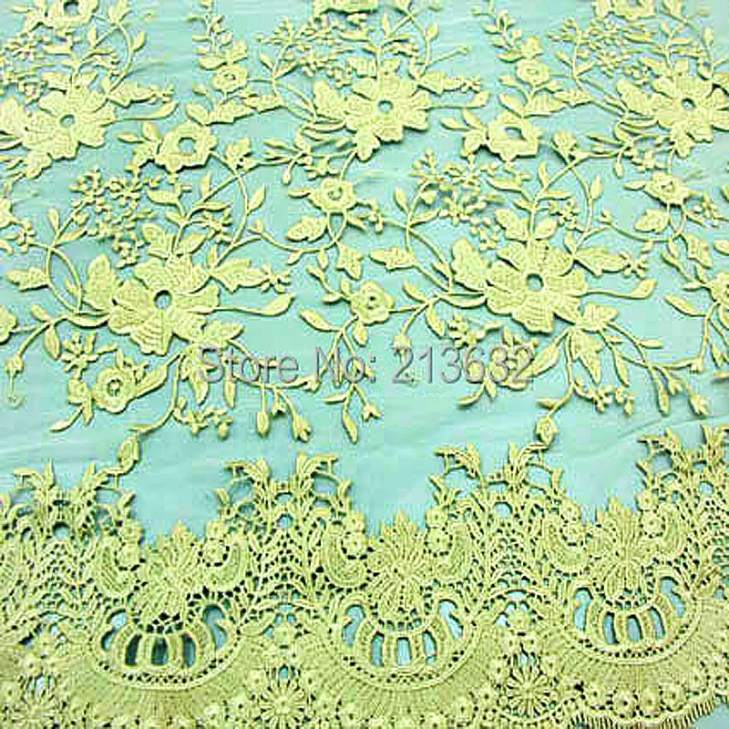 Wedding Dress Tulle Lace Voile Flashing Silk Embroidery Flower Electronic Shaped 3D Embroidery Fabric Textile Fabrics for Sewing