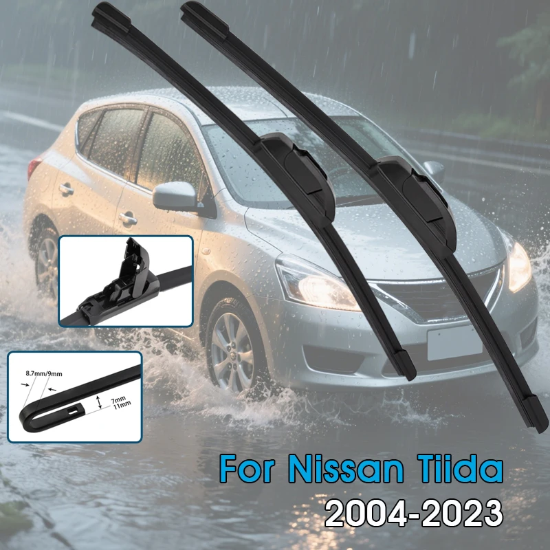 Auto Wischer Klingen Für Nissan Tiida C11 C12 C13 2004-2023 Windschutzscheibe Windschutz Frontscheibe Klingen Auto Zubehör