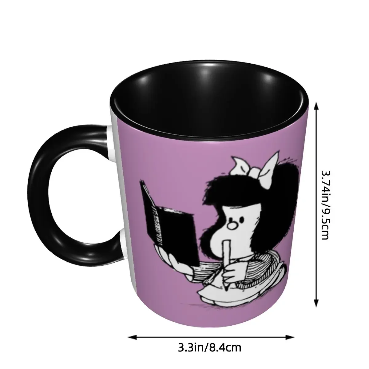 Custom Mafalda With Notebook Mugs DIY Quino Comic Cartoon Ceramic Milk Tea Coffee Cups