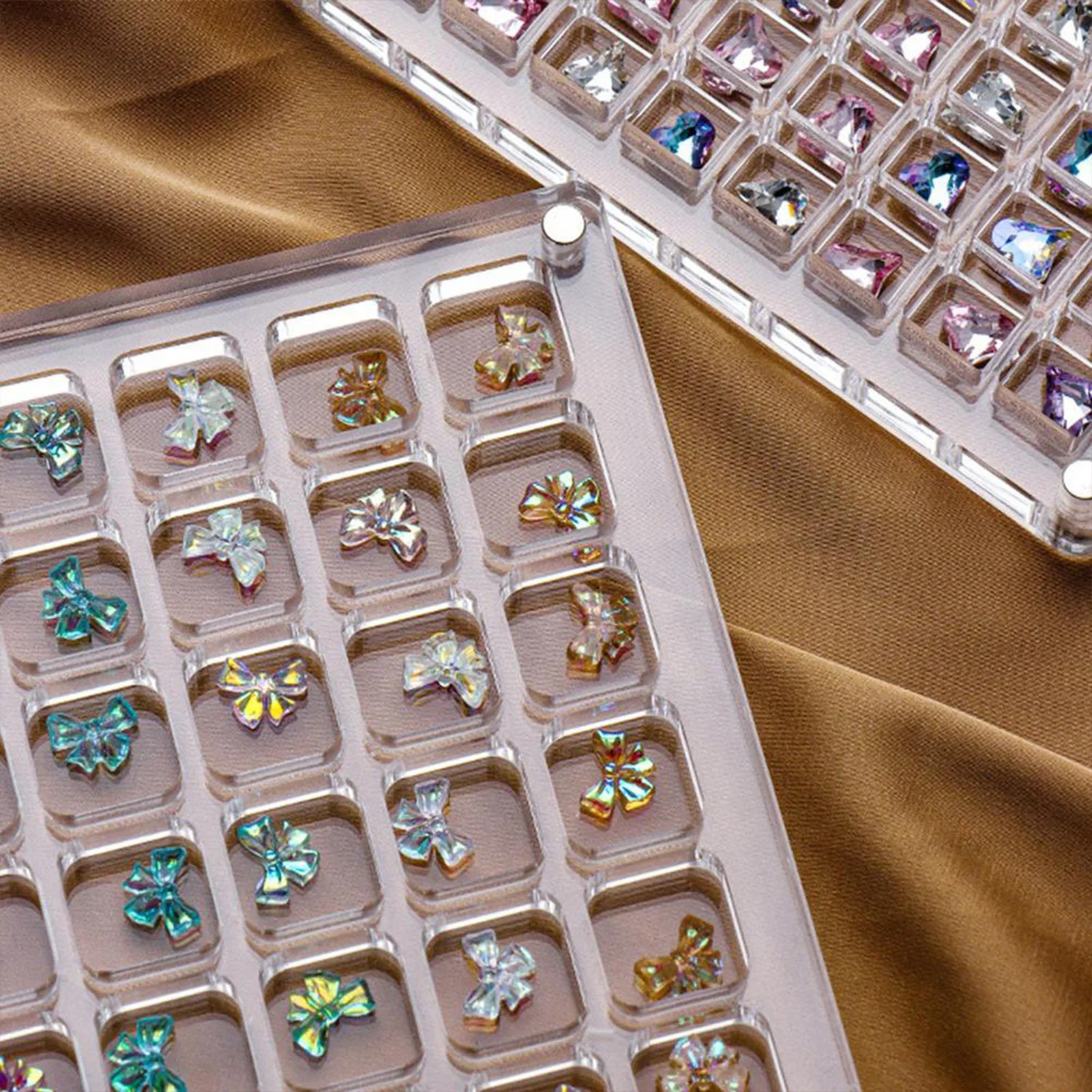 36-100 شبكة صندوق عرض المجوهرات الاكريليك المغناطيسي صدف المنظم المدمجة المحمولة لتخزين قذائف الشاطئ الهدايا