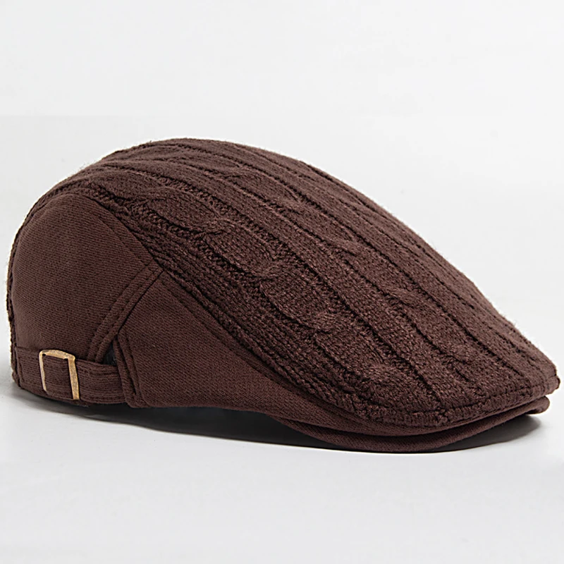 2024 neue Männer Frau Baskenmütze Herbst Und Winter Verdickt Warme Gestrickte Berets Mode Weiche Top männer Zeitungsjunge Mütze Casual häkeln Hut – Detail 7