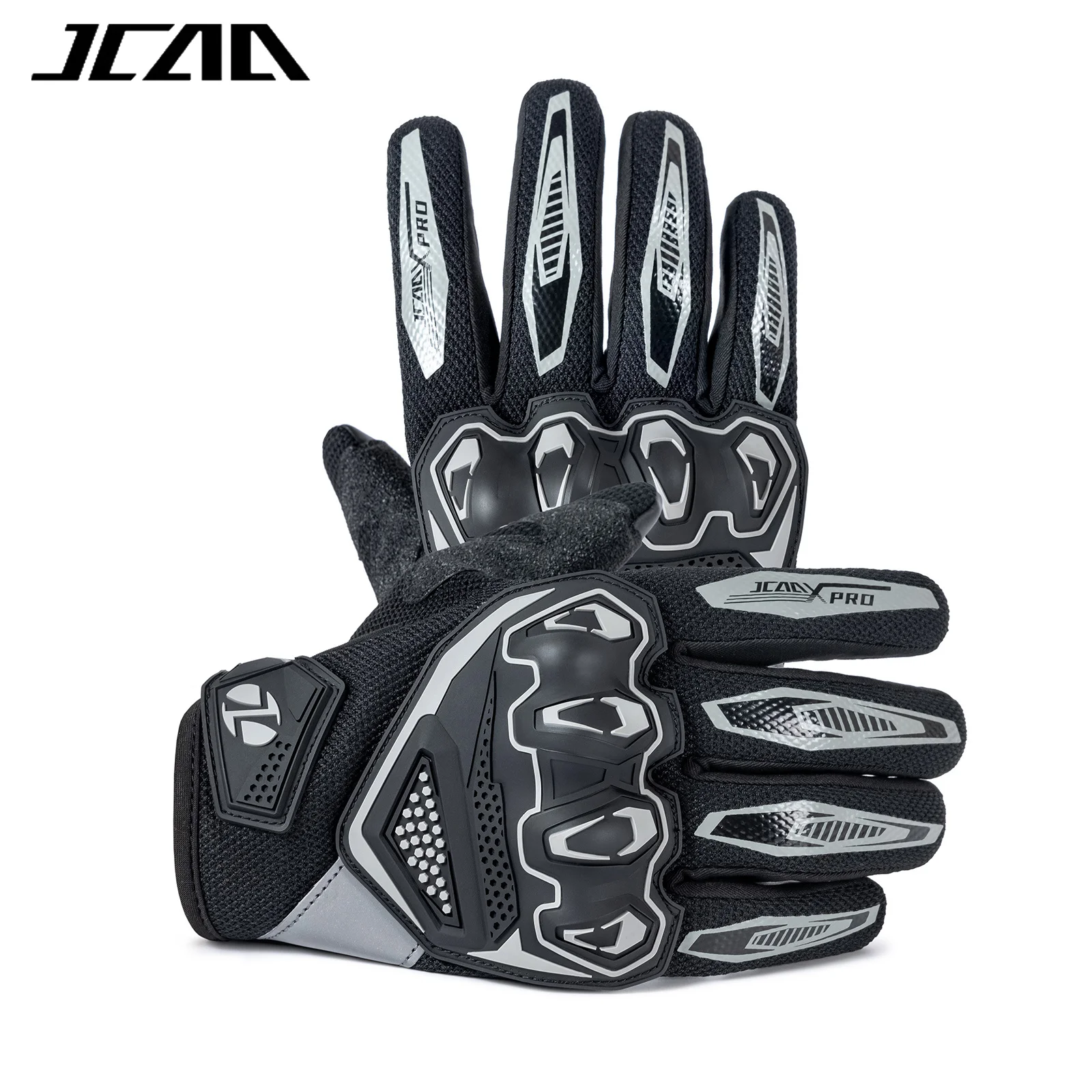 

JCAA мужские и женские мотоциклетные перчатки из сертификата CE, летние дышащие велосипедные перчатки из ПВХ с защитой от падения и сенсорным экраном, мотоциклистские перчатки