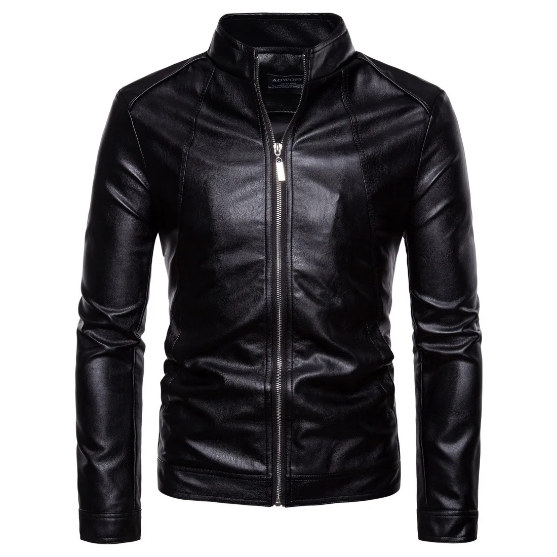 18 Autumn New Foreign Trade Collar-type Male Motorcycle Leather Washed PU Leather Jacket Coat