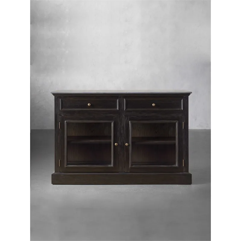 

Solid wood side cabinet French restaurant ash wood old locker