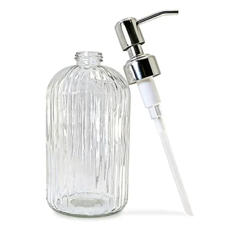 Dispensador de jabón para baño, vidrio transparente, recambio vacío, subbotella, detergente, cocina, desinfectante de manos, Gel de ducha, botellas de champú