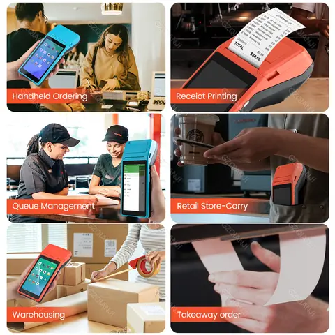 Android 8.1 POS PDA Loyverse-system Inbyggd 58 mm kvittoskrivare Bluetooth Wifi handhållen terminal pekskärm med 10 rullar 12 best sales POS-terminalmaskin - №11