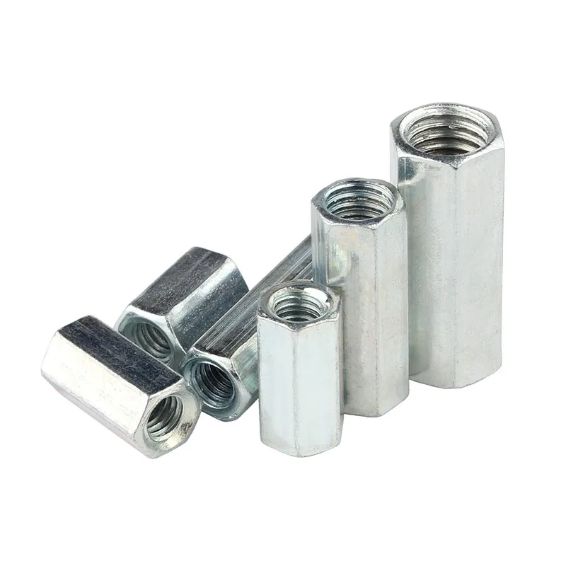 Galvanized Extended Hexagon Nut / Screw Rod Connection Screw Cap / Round Joint Nut M6M8M10M12M14M16M18M20