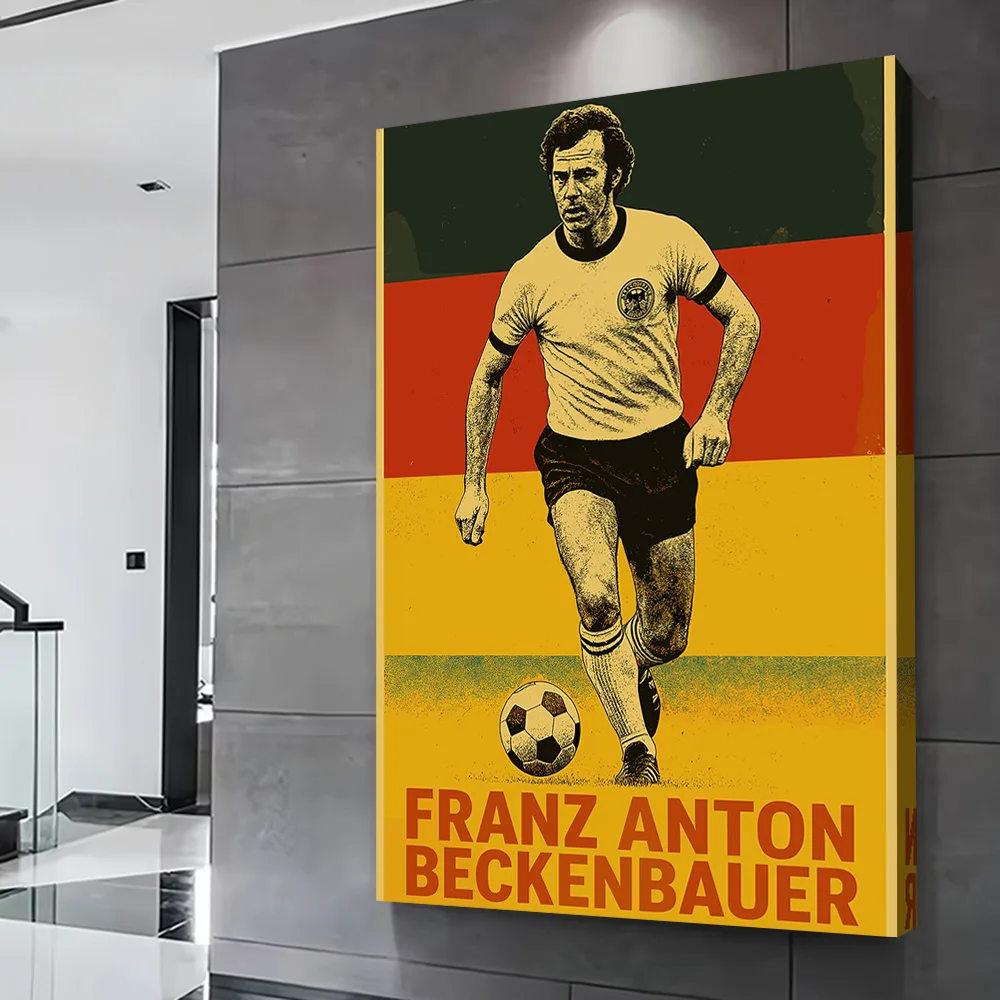 Franz Beckeuer Soccer Printing Poster Custom Pictures Wall Art Canvas Painting Gift for Gamer Decoration Bathroom Decor Room
