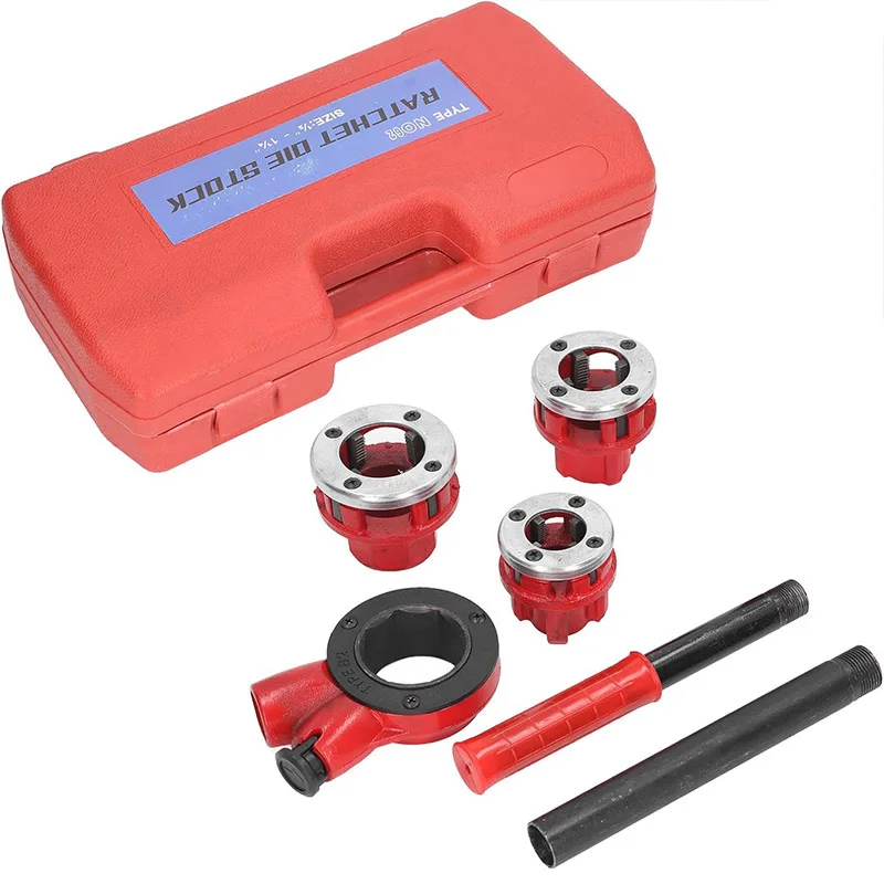 Pipe Threader Kit 3 Dies Ratchet Pipe Threader Set XPOtool Applied to iron tube plastic pipe screwtap Tap hand tools