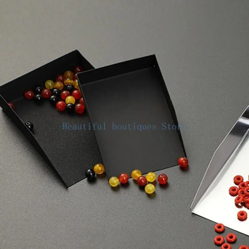 U4LF Set of 5 Miniature Gemstones Sorting Shovels Portable Stainless Steel Gems Shovel Set for Jewelry Making and Sorting