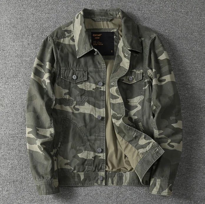 New teenage fall jacket cotton men loose casual Coat Camouflage Cargo Tops