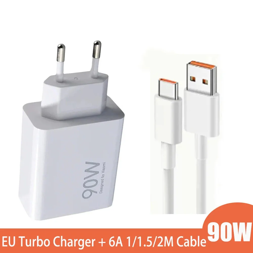 Xiaomi Mi 15 14 13 Ultra Pro POCO F7 X7 X6 Pro Charger 90W Fast Turbo Charging EU Wall Power Adapter