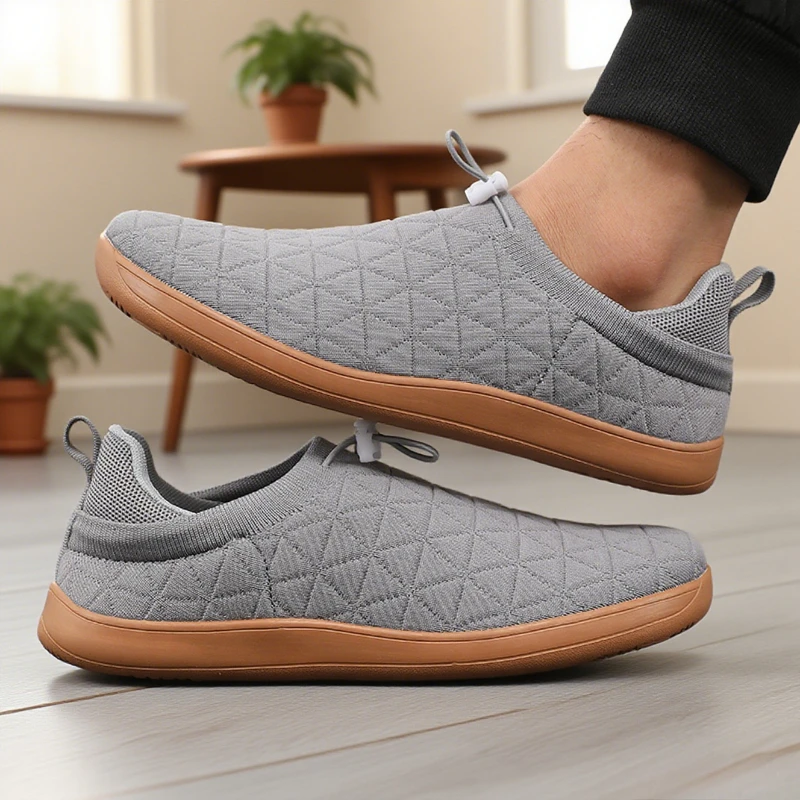 

Zero Drop Sole Wide Toe Shoes for Men Lightweight Anti Slip Breathable Knitting Walking Shoes 2025 Barefoot Minimalist Sneakers