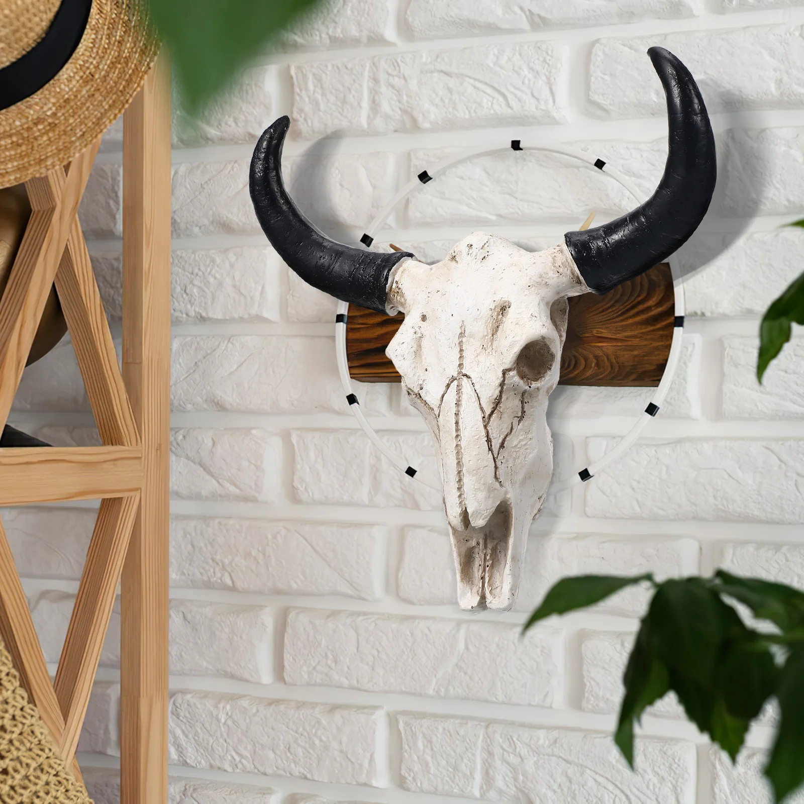 Horns Man Halloween Decor Animal Bull Skull Longhorn Steer Crafts Wall Hanging