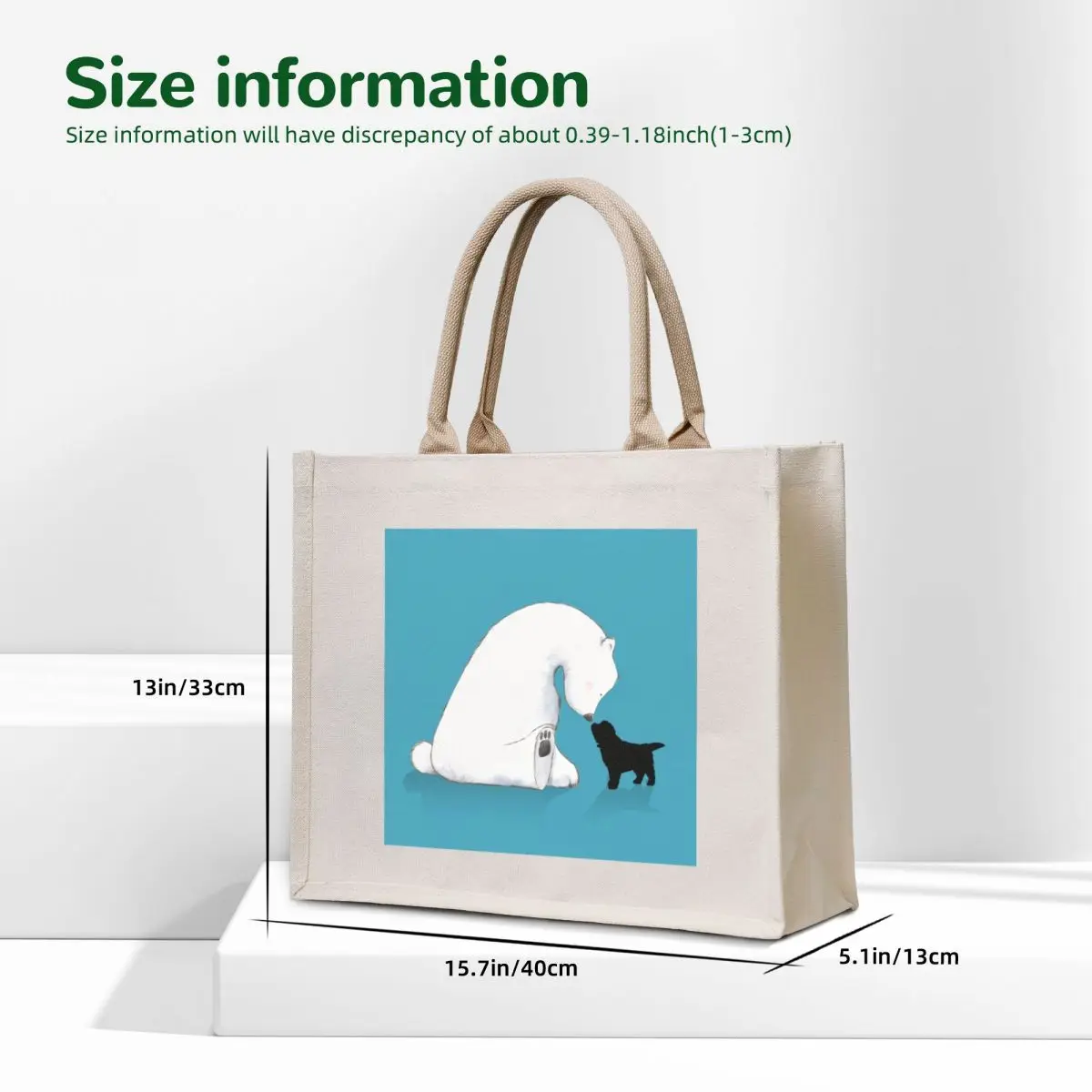 Polar Bear and Pup in the Snow Tote Bag eco bag folding sac pour femme shoping bag