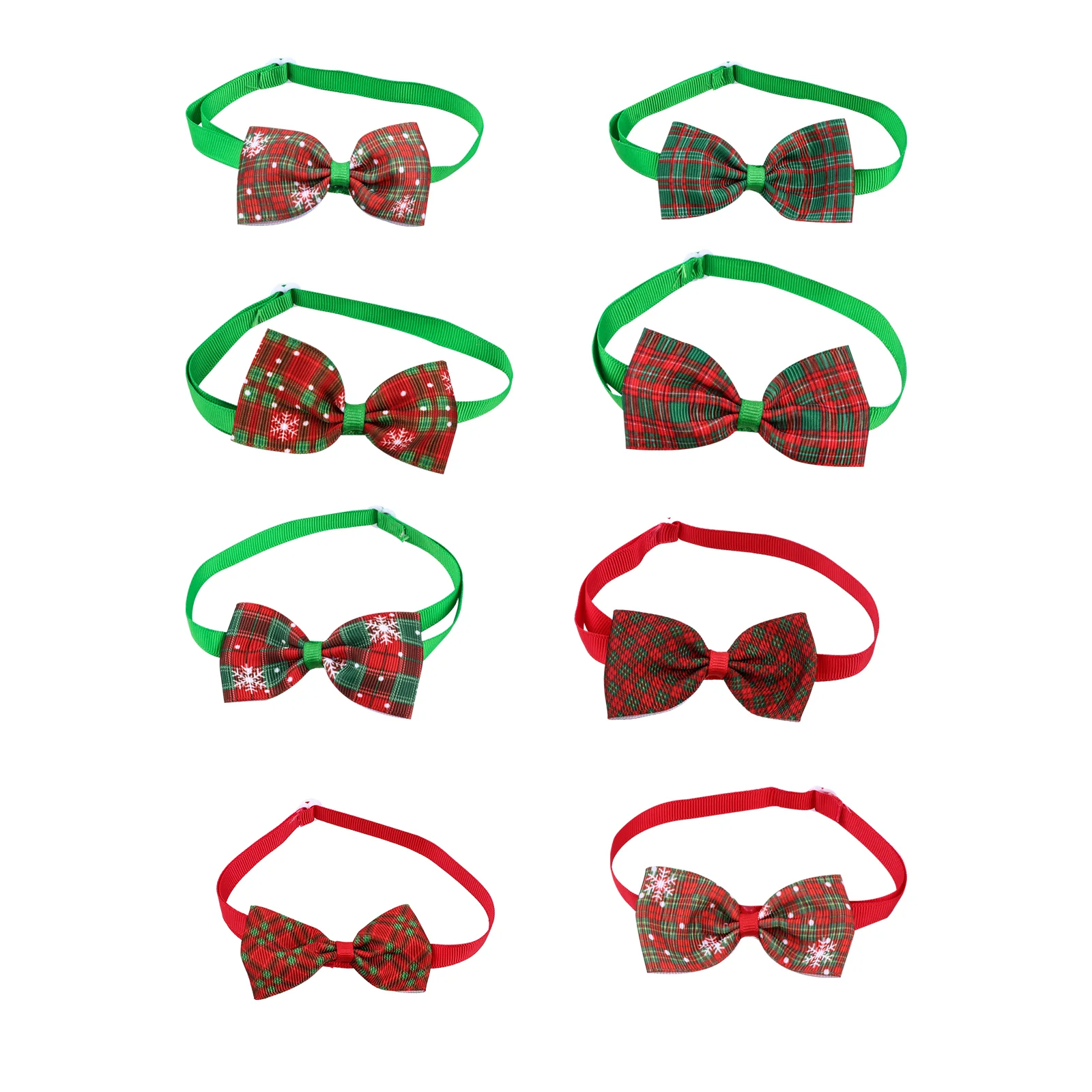 

8 Pcs Holiday Accessory Pet Bow Tie Christmas Neck Chain Cats and Dogs Gifts Colorful Collar Ties