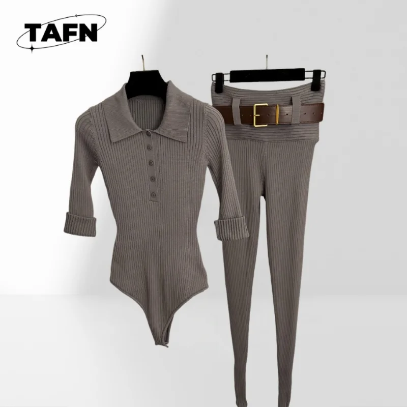 

Комплект из двух предметов: модный женский повседневный костюм с длинными брюками, однотонный, современный стиль BA1205