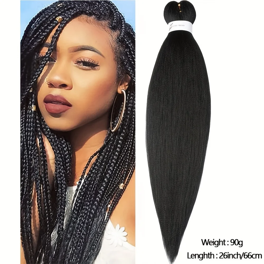 Предварительно растянутые плетеные волосы - 26 дюймов, 1 упаковка, коробка для настройки горячей воды, плетение крючком, наращивание волос для плетения